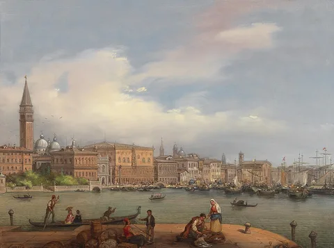 Carlo Canella, View of the Doge’s Palace from the Dogana in Venice