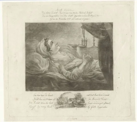 Hendrik Kobell, Sterfbed van Anna Detert, echtgenote van Hendrik Kobell