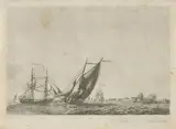 Hendrik Kobell, Schepen op zee bij een vesting