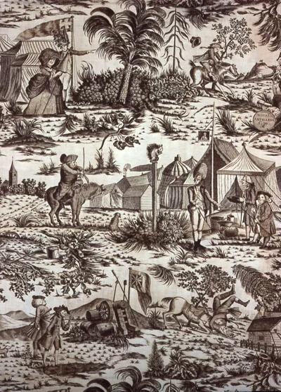 Henry Bunbury, A Visit to the Camp (Furnishing Fabric)