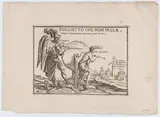 Giuseppe Maria Mitelli, An allegory relating to the fortunes of the Turks, a winged figure probably representing Time stands on a fallen Turk while sharpening a blade on a wheel inscribed with the continents that is being turned by a semi-dressed figure, at right the city of Vardino (northwest Romania near the Hungarian border) that was held by the Turks from 1660 to 1692.