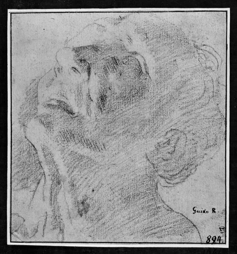 Giuseppe Maria Mitelli, Head of a man, looking up