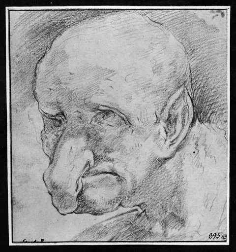 Giuseppe Maria Mitelli, Head of a man, caricature