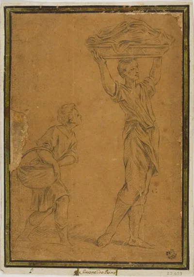 Giuseppe Maria Mitelli, Two Boys Carrying Baskets