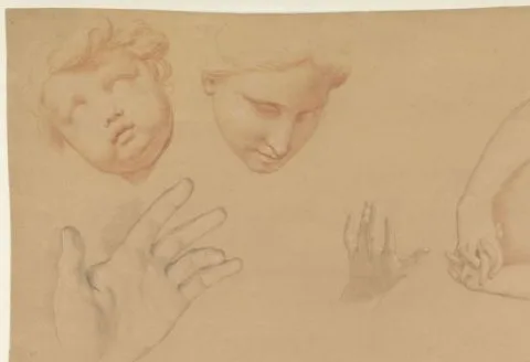 Giuseppe Bottani, Studieblad met hoofden en handen