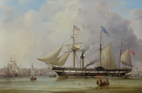 Samuel Walters, Paddle steamer 'President' in the Mersey off Liverpool