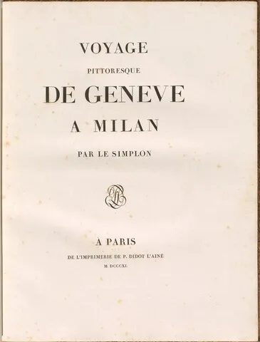 Gabriel Lory, Voyage pittoresque de Genève à Milan par le Simplon
