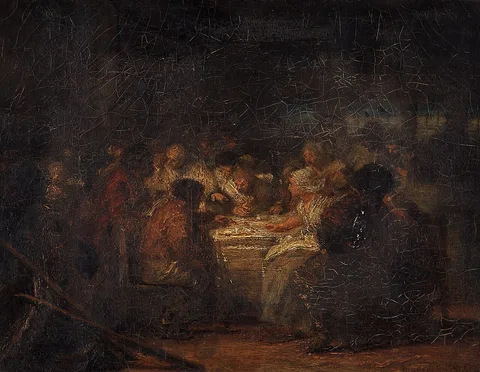 Eugène De Block, The Card Game (study)