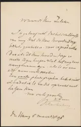 Johannes Christiaan Karel Klinkenberg, Brief aan Philip Zilcken