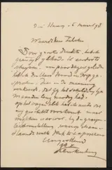 Johannes Christiaan Karel Klinkenberg, Brief aan Philip Zilcken
