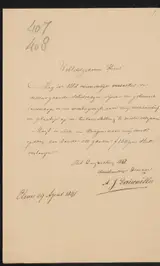 Alexander Joseph Daiwaille, Brief aan G.M.C. Hooft