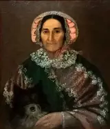 Anton Chladek, Portrait of an old woman with dog