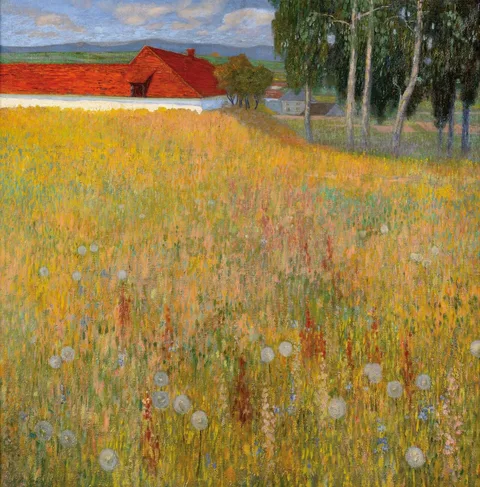 Hugo Baar, A meadow landscape with a farm