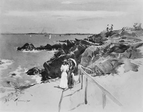 William Thomas Smedley, The Cliffs at Nahant, North Shore, Massachusetts