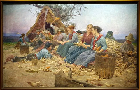 Adolfo Tommasi, Women husking corn