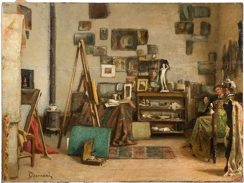 Odoardo Borrani, Visiting the Studio