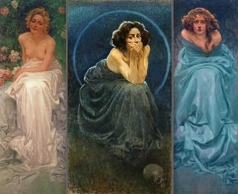 Giorgio Kienerk, The human enigma (triptych)