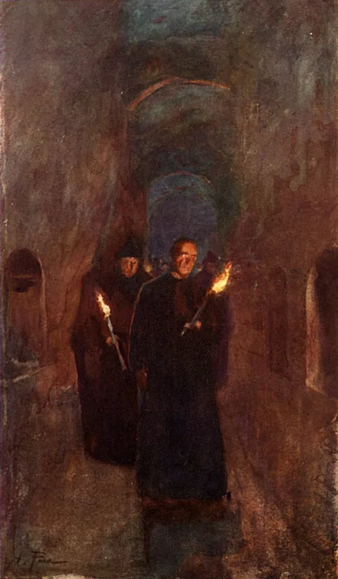 Alberto Pisa, A Procession in the Catacomb of Callistus