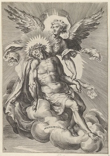 Cherubino Alberti, Angel supporting Christ, who is also resting on clouds