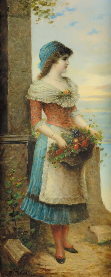 Egisto Ferroni, Portrait of a flower girl