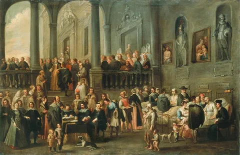 Cornelis de Wael, The Guests of Honour Visiting a Hospital