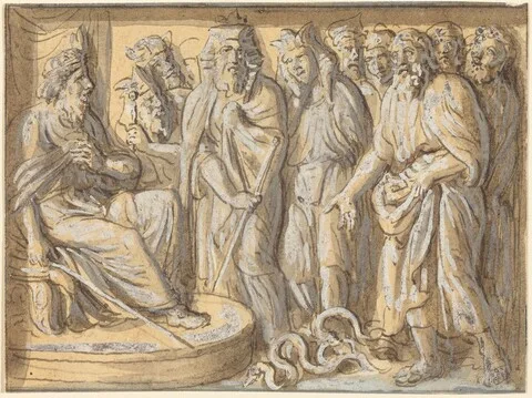 Luigi Ademollo, Moses and Aaron before Pharaoh, with the Rods Turned into Serpents