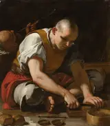 Mattia Preti, A Man Cutting Tobacco