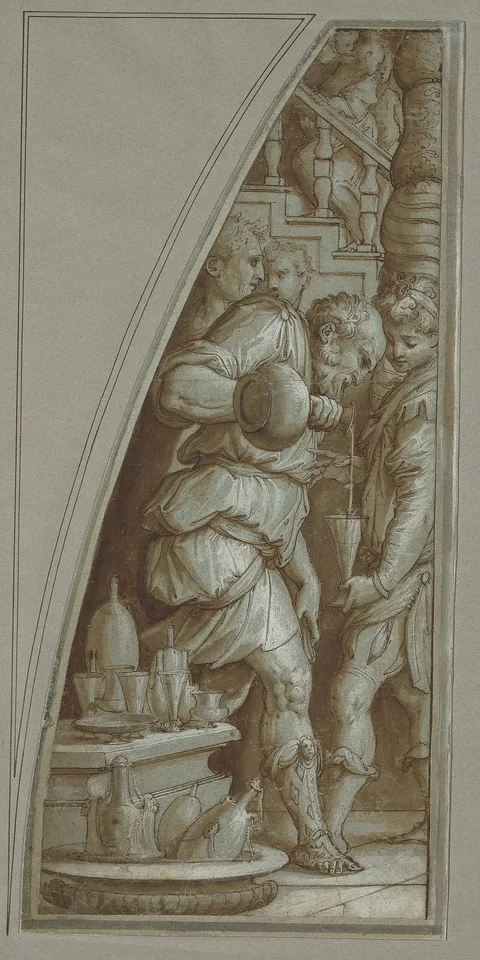 Giorgio Vasari, Bearded Man Filling a Glass