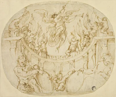 Giorgio Vasari, Study for Allegory of Two Quartieri of Florence
