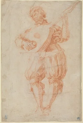 Matteo Rosselli, Man Playing a Lute [recto]