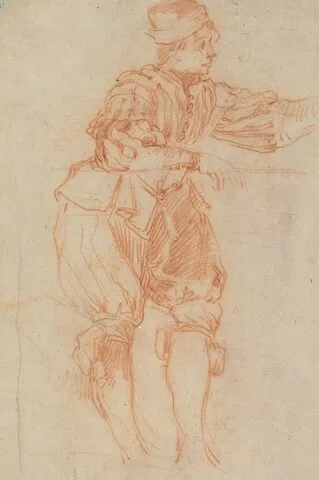 Matteo Rosselli, Man Leaning on a Rail [verso]