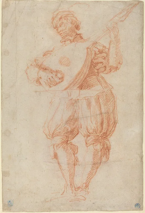 Matteo Rosselli, Man Playing a Lute [recto]