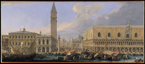 Luca Carlevarijs, The Molo, Venice, from the Bacino di San Marco