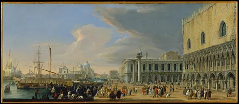 Luca Carlevarijs, The Molo, Venice, Looking West