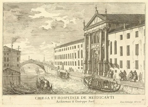 Luca Carlevarijs, Chiesa et Hospitale de Mendicanti (plate 35)