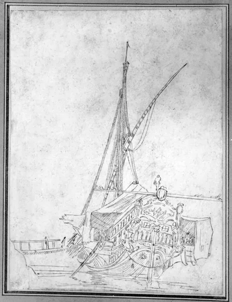 Luca Carlevarijs, Stern View of a Galley