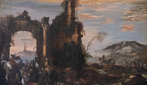 Luca Carlevarijs, Caprice with an arch