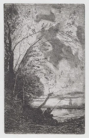 Antonio Fontanesi, Fisherman on the Lakeshore [Pescatore sulla riva del lago]