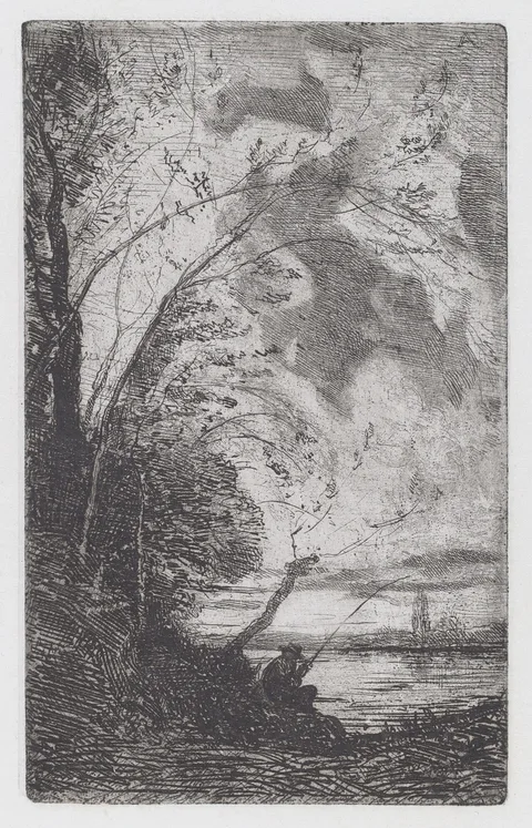 Antonio Fontanesi, Fisherman on the Lakeshore [Pescatore sulla riva del lago]