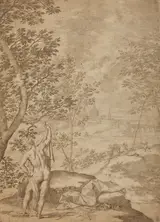 Donato Creti, Apollo Standing in a River Landscape
