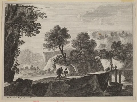 Gabriel Pérelle, Travelers Approaching a Bridge