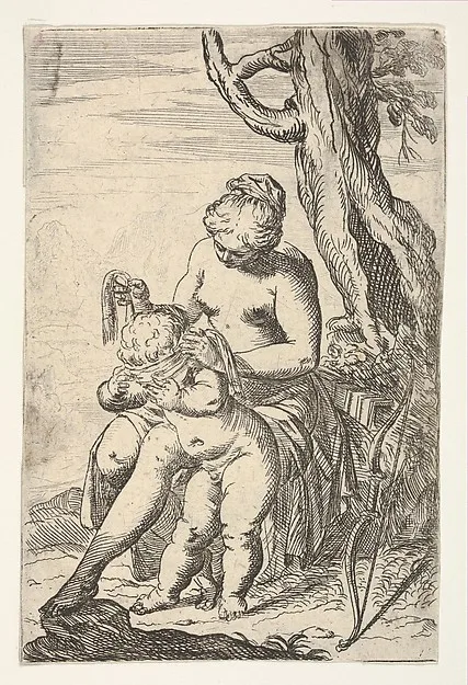 Odoardo Fialetti, Venus tying a blindfold over Cupid's eyes, from "Sport of Love" (Scherzi d'amore)