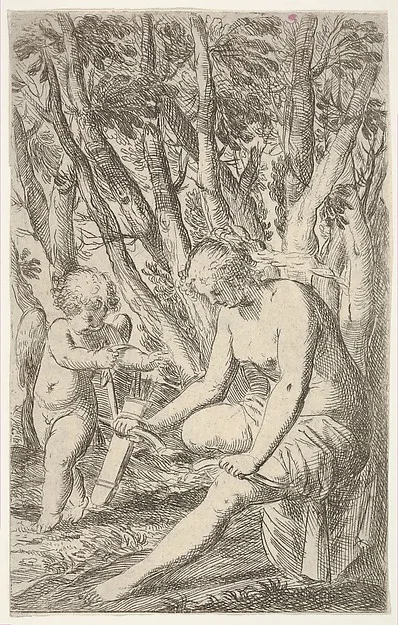 Odoardo Fialetti, Venus breaking Cupid's bow over her knee, from "Sport of Love" (Scherzi d'amore)