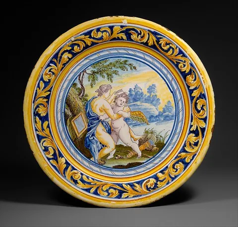 Odoardo Fialetti, Plate with Venus combing Cupid's hair