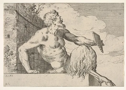 Odoardo Fialetti, Seated Pan holding a pipe in his left hand