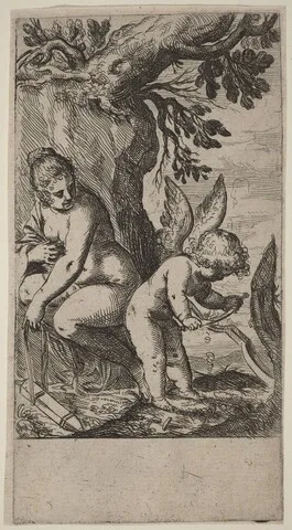 Odoardo Fialetti, Venus with Cupid Whittling His Bow