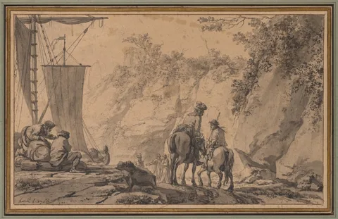 Jean-Pierre Houël, Figures in a Landscape