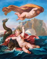 Giuseppe Bezzuoli, Two putti with a dolphin