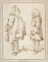 Pier Leone Ghezzi, Marco and Carlo: Caricature of Two Men Standing Face to Face