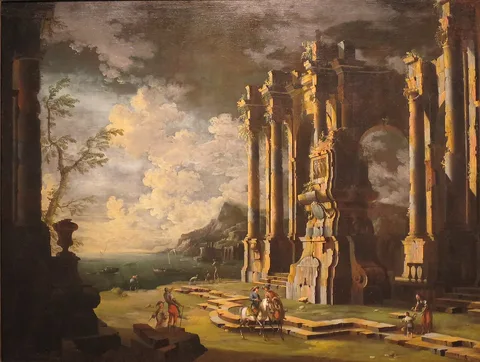 Leonardo Coccorante, Harbor with Roman Ruins
